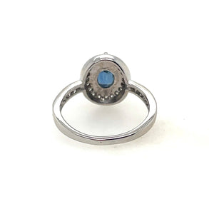 Vintage Sapphire and Diamond White Gold Ring