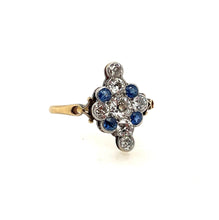 Load image into Gallery viewer, Antique Art Deco Sapphire and Diamond 18k Ring