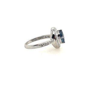 Vintage Sapphire and Diamond White Gold Ring