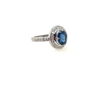 Vintage Sapphire and Diamond White Gold Ring