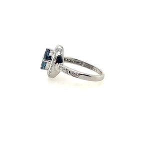 Vintage Sapphire and Diamond White Gold Ring