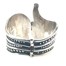 Load image into Gallery viewer, F. Balladares Taxco Vintage Sterling Silver Cuff Clamper Bracelet