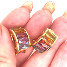 Load image into Gallery viewer, Rainbow Colors Fancy Cut Earrings 14k