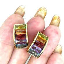 Load image into Gallery viewer, Rainbow Colors Fancy Cut Earrings 14k