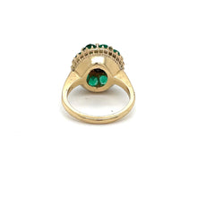 Load image into Gallery viewer, Vintage Columbian Emerald Pearl Ring 14k