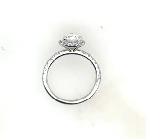 Pear Shaped Diamond Halo Ring 14k