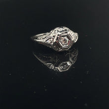 Load image into Gallery viewer, Antique 14k White Gold Diamond Engagement Ring