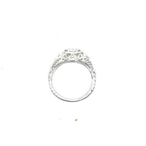 Antique 14k White Gold Diamond Engagement Ring