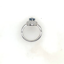 Load image into Gallery viewer, Vintage Sapphire and Diamond White Gold Ring