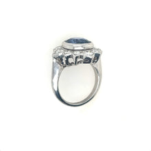 Load image into Gallery viewer, Large Sapphire and Diamond Ring Platium