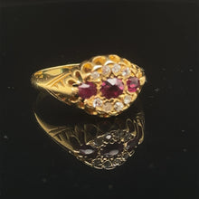 Load image into Gallery viewer, 18k Victorian Natural Ruby and Diamond Antique Ring