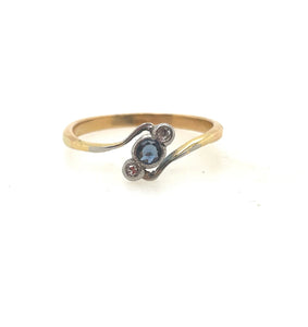 Antique Sapphire and Diamond Ring 18k