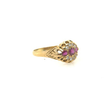 Load image into Gallery viewer, 18k Victorian Natural Ruby and Diamond Antique Ring