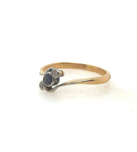 Antique Sapphire and Diamond Ring 18k