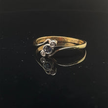 Load image into Gallery viewer, Antique Sapphire and Diamond Ring 18k