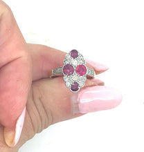 Load image into Gallery viewer, Antique Ruby and Diamond Ring 18k