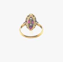 Load image into Gallery viewer, Antique Ruby and Diamond Ring 18k