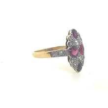 Load image into Gallery viewer, Antique Ruby and Diamond Ring 18k