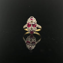 Load image into Gallery viewer, Antique Ruby and Diamond Ring 18k