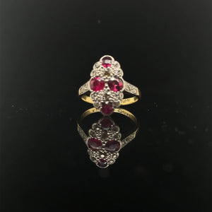 Antique Ruby and Diamond Ring 18k