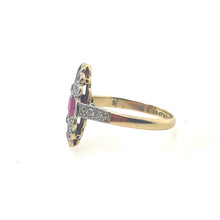 Load image into Gallery viewer, Antique Ruby and Diamond Ring 18k