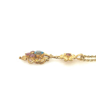 Load image into Gallery viewer, Antique Aquamarine and Pink Tourmaline Pendant 15k