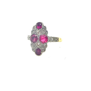 Antique Ruby and Diamond Ring 18k