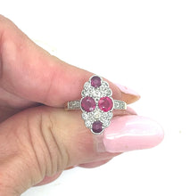 Load image into Gallery viewer, Antique Ruby and Diamond Ring 18k